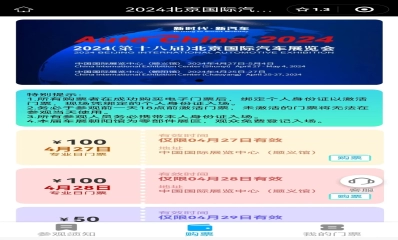 2024北京国际车展售票公告